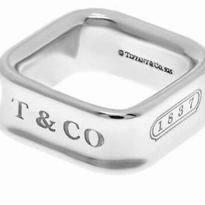 RARE Tiffany Square Ring 1837 sz 7 Authentic
